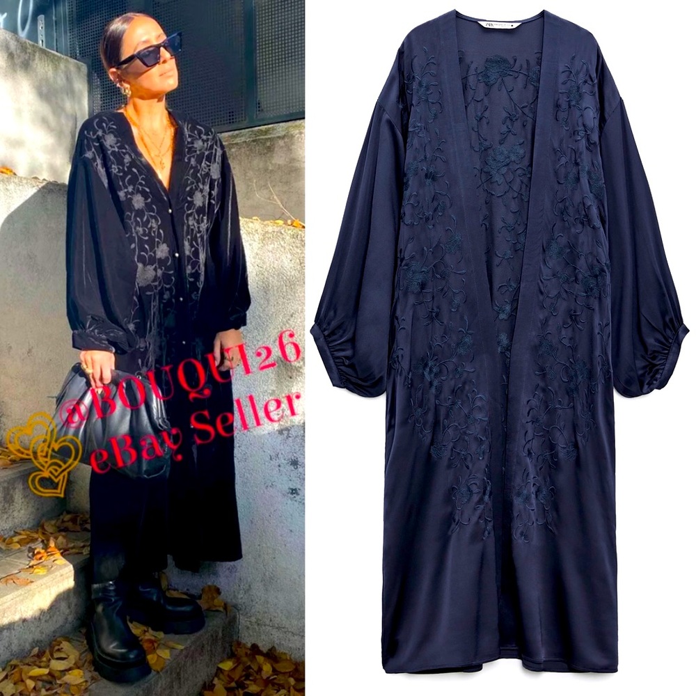 Zara Black Cardigan with Floral Details